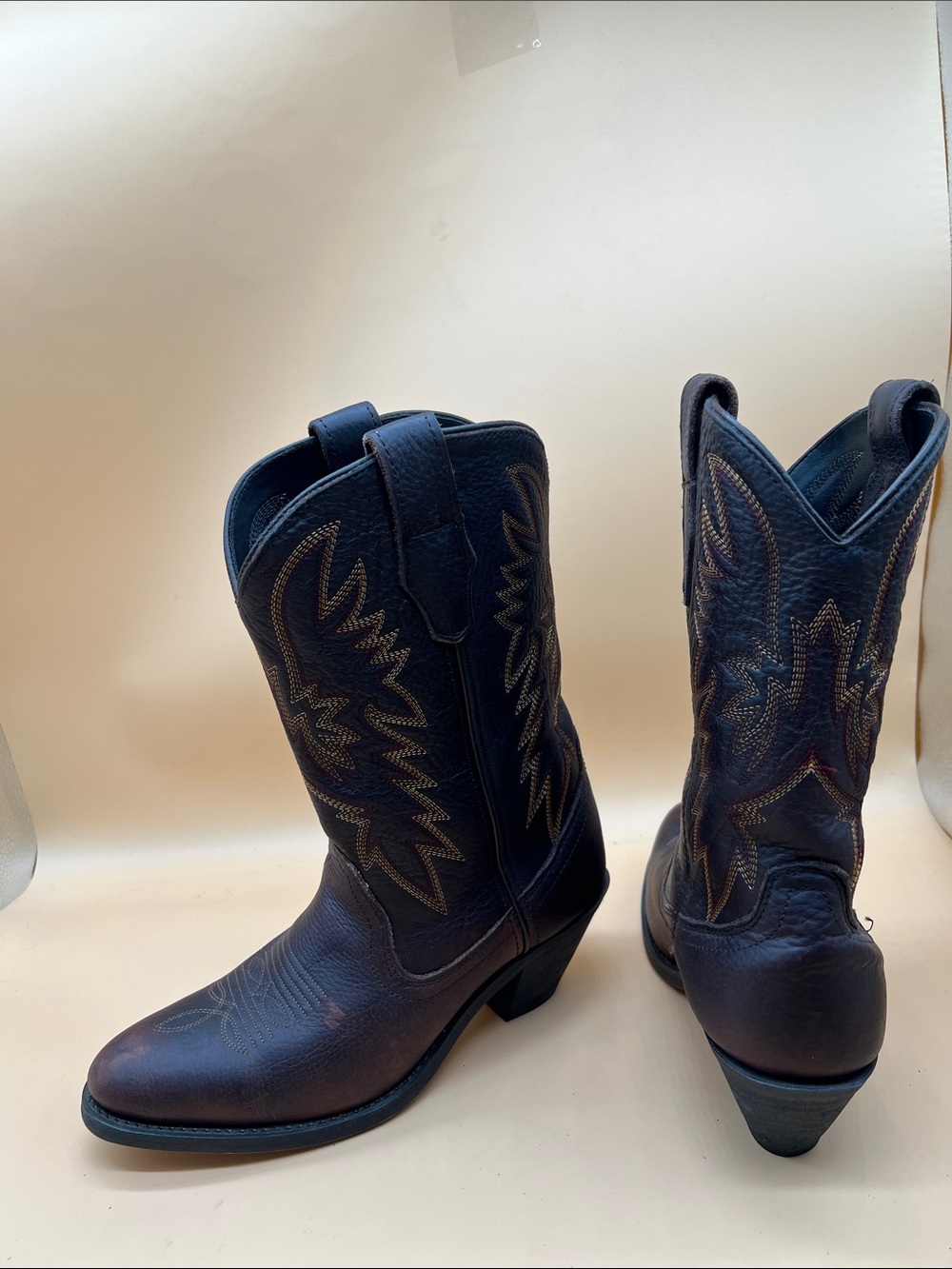 MATERSON RB7467 WOMENS COWBOY BOOTS BROWN LEATHER SZ. 7 M FLAWLESS